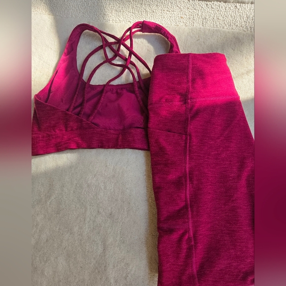 Victoria's Secret Pants - Victoria's Secret Magenta Sports Bra And Leggings Set Size Small/Med